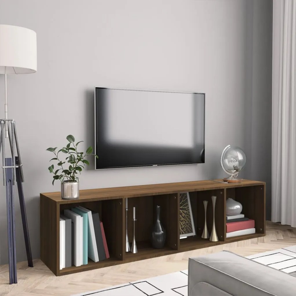 vidaXL Estante/móvel TV 143x30x36cm derivado madeira carvalho castanho