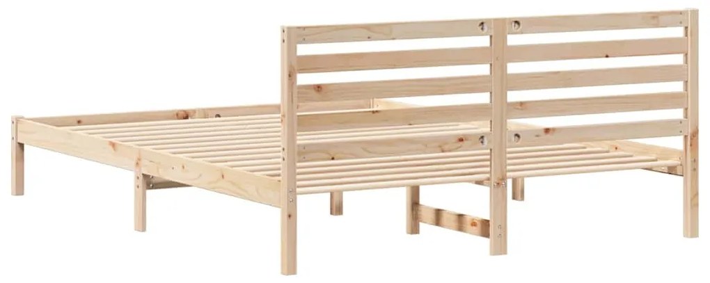 Estrutura da Cama com cabeceira Castanho 160 x 210 cm