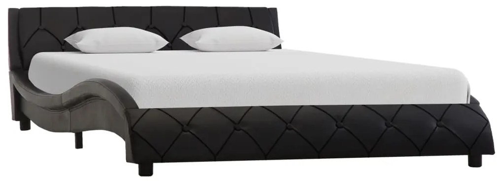 vidaXL Estrutura de cama 140x200 cm couro artificial preto