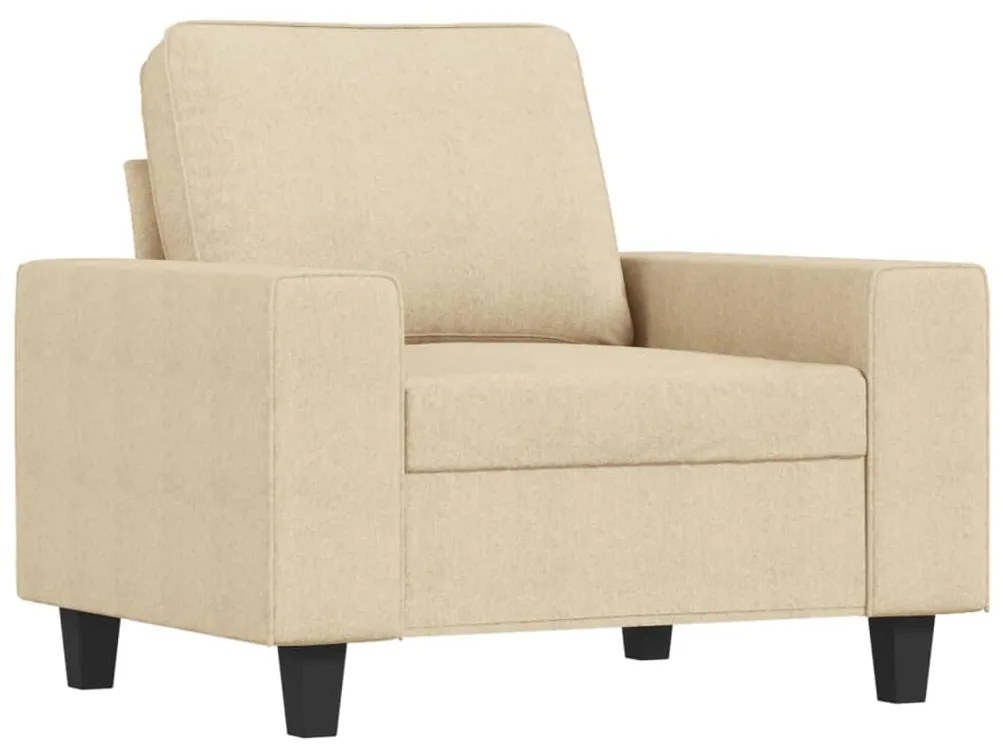 Poltrona com apoio de pés 60 cm tecido cor creme