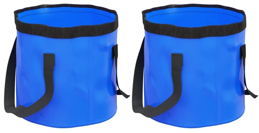 vidaXL Baldes dobráveis 2 pcs 20 L PVC azul