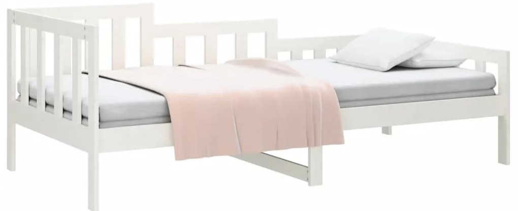 Sofá-cama sem colchão 90x190 cm madeira de pinho maciça branco