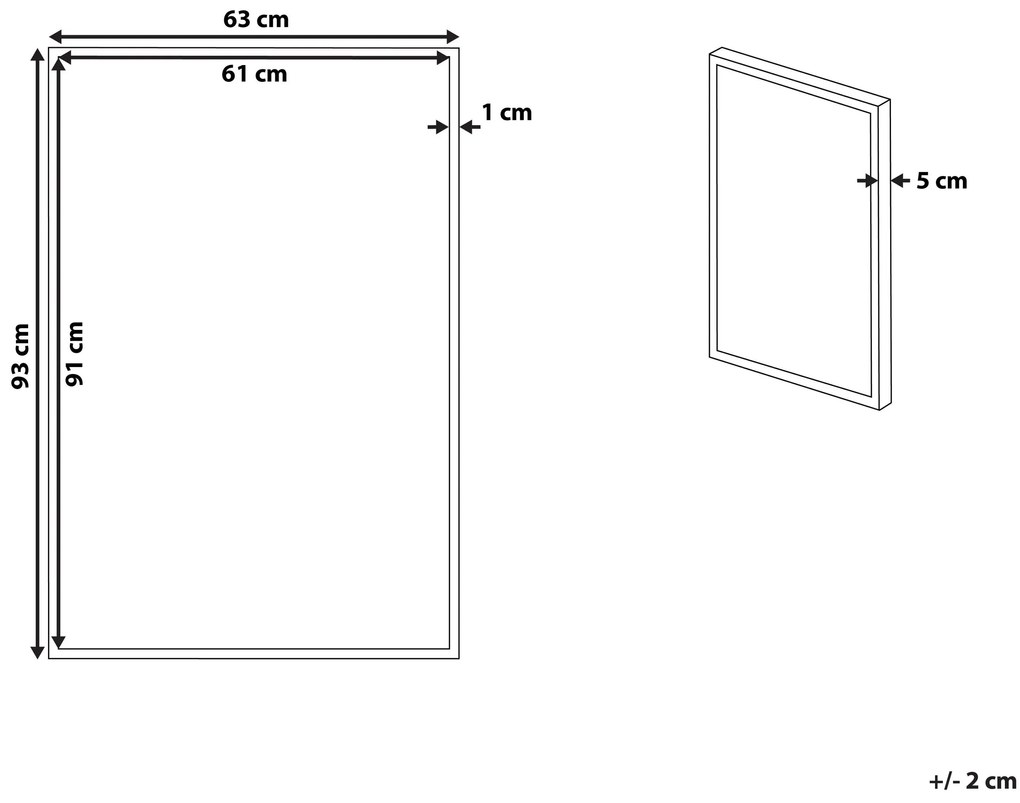 Quadro decorativo com moldura 63 x 93 cm rosa ASTI Beliani