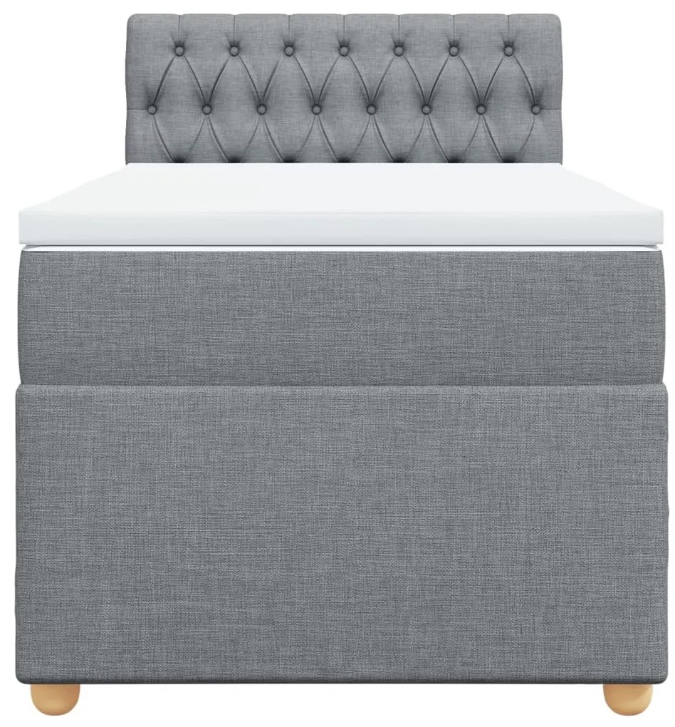 Cama com molas/colchão 80x200 cm tecido cinza-claro