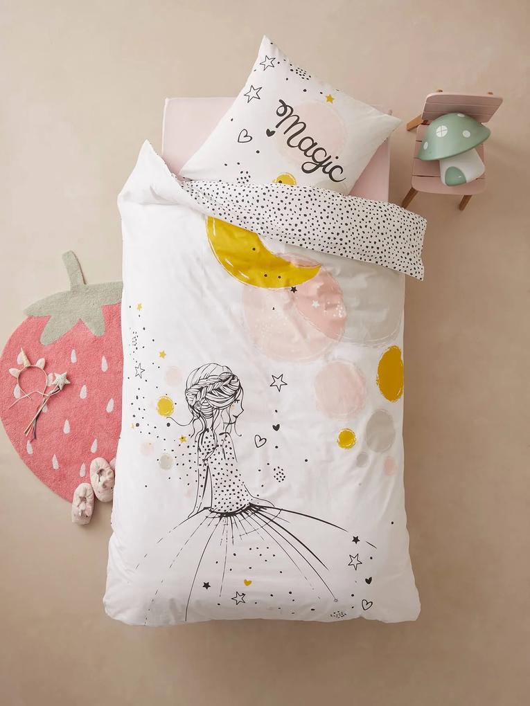Conjunto de cama para criança Magicouette®, Princesa &amp; Bolinhas branco claro liso com motivo