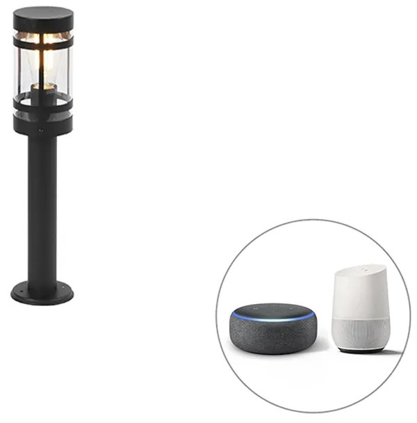 LED Candeeiro de exterior inteligente preto 50 cm IP44 com Wi-Fi ST64 - Gleam Moderno