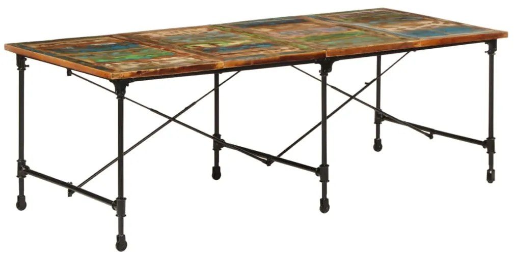 Mesa de jantar 220x90x77 cm madeira recuperada maciça