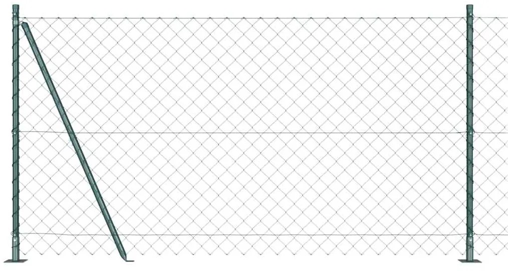vidaXL Conjunto de Postes de Cerca Prateado 10 x 1.2 m Aço Galvanizado