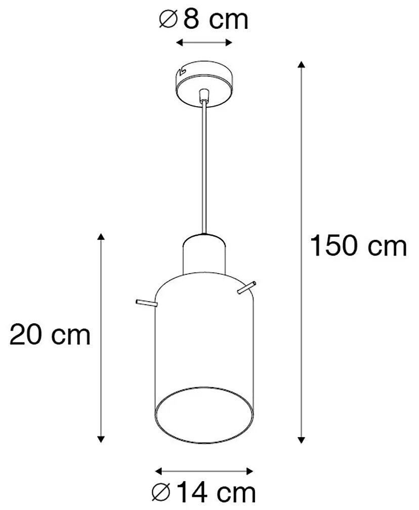 LED Candeeiro de suspensão inteligente em latão com vidro fumê incl. Wifi A60 - Vidra Moderno