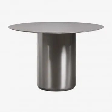 Mesa De Jantar Redonda Ø120 Cm Luceida Aço Inoxidável Escovado & Aço Inoxidável Escovado - Sklum