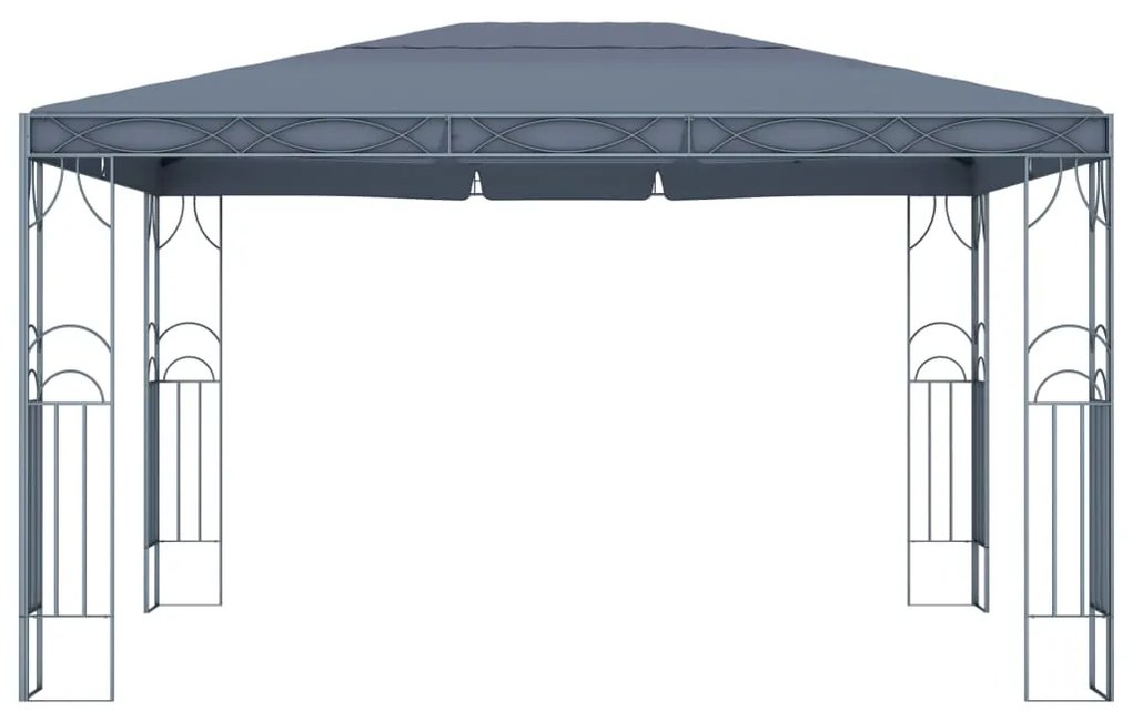 Gazebo com cordões de luzes LED 400x300 cm antracite