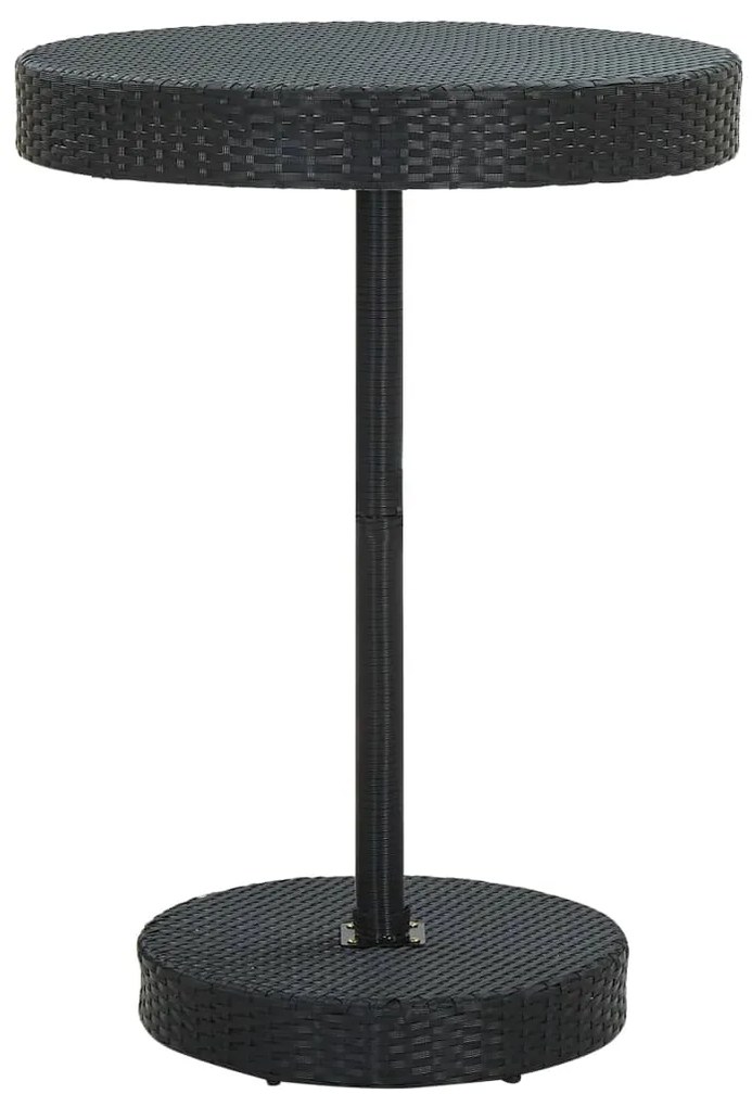 45859 vidaXL Mesa de jardim 75,5x106 cm vime PE preto