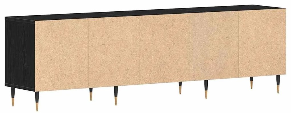 Armário para TV vidaXL Preto Carvalho 150x30x44,5 cm Madeira Reestrutu