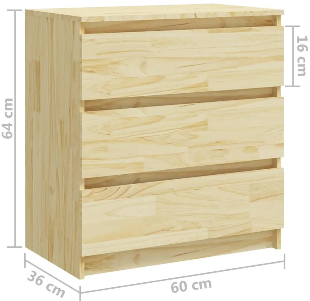 Mesa de cabeceira 60x36x64 cm madeira de pinho maciça
