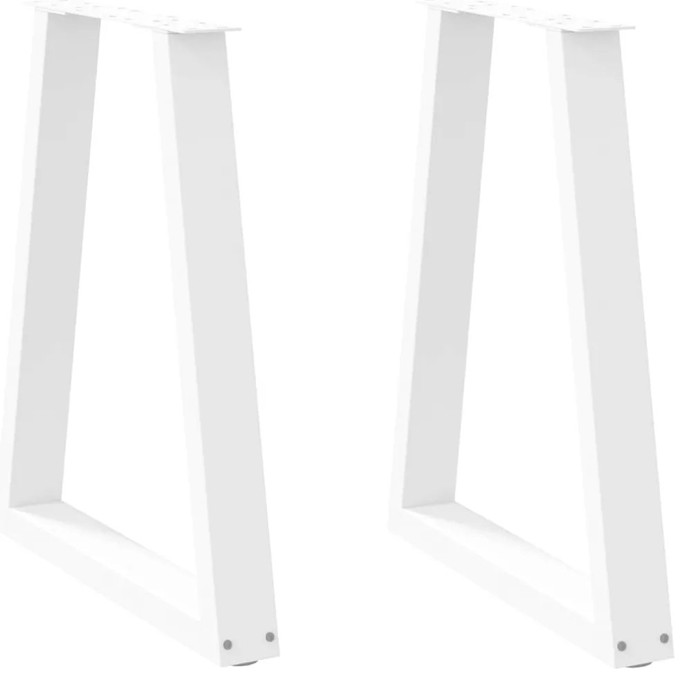 Pés para mesa de jantar em formato de V, 2 peças, branco, 60x(72-73) c