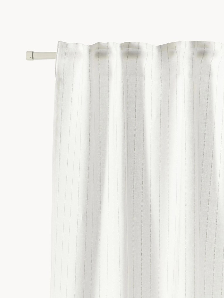 Cortinas transparentes com multi-banda Birch, conjunto de 2