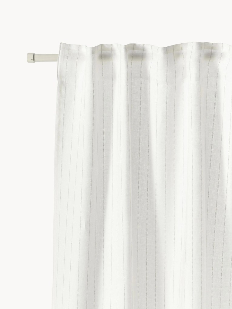 Cortinas transparentes multi-banda Birch, conjunto de 2, L 130 cm