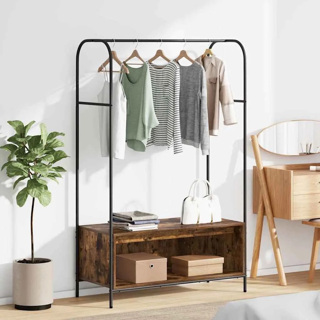 vidaXL Suporte para Roupas Castanho 100 x 44 x 160 cm