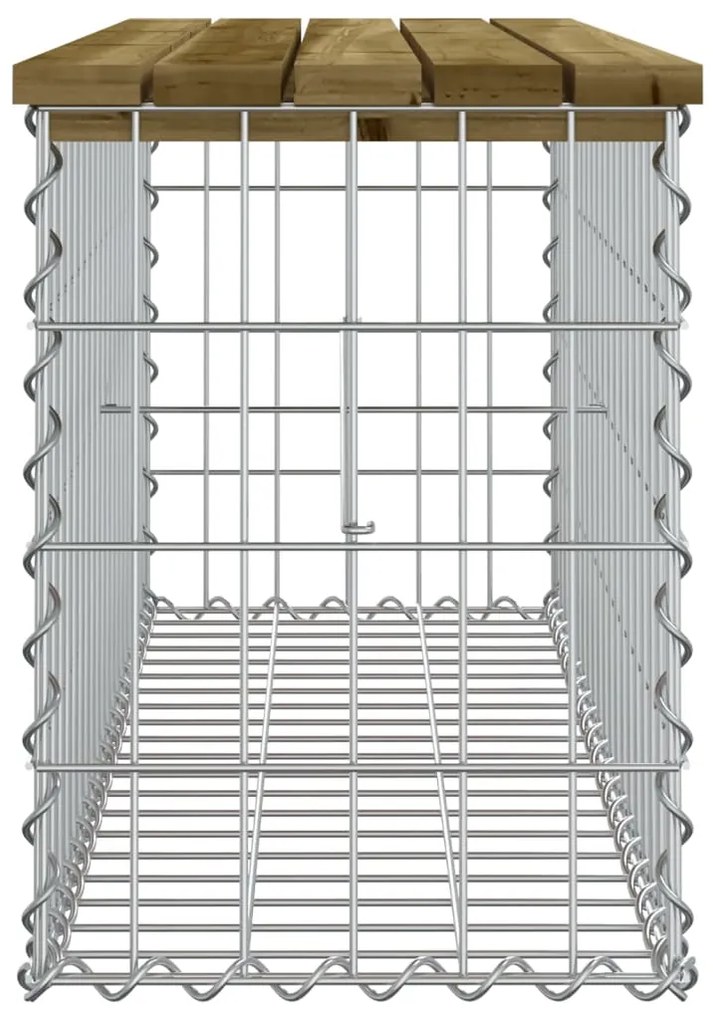 Banco de jardim c/ design gabião 103x31,5x42cm pinho impregnado