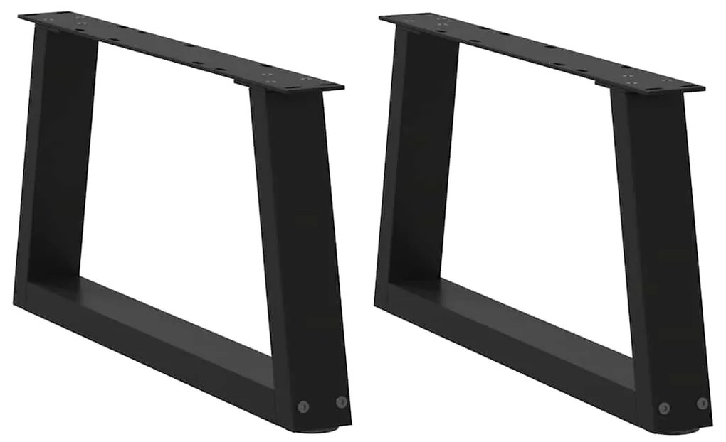 vidaXL Pés para mesa de centro em V, 2 peças, preto, 70x(30-31,3) cm, aço