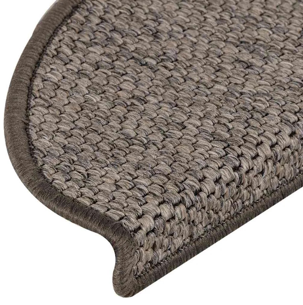Tapetes escada adesivos aspeto sisal 15 pcs bege/castanho