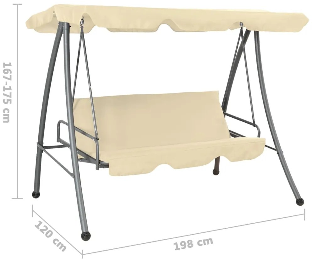 Baloiço de jardim com toldo branco areia