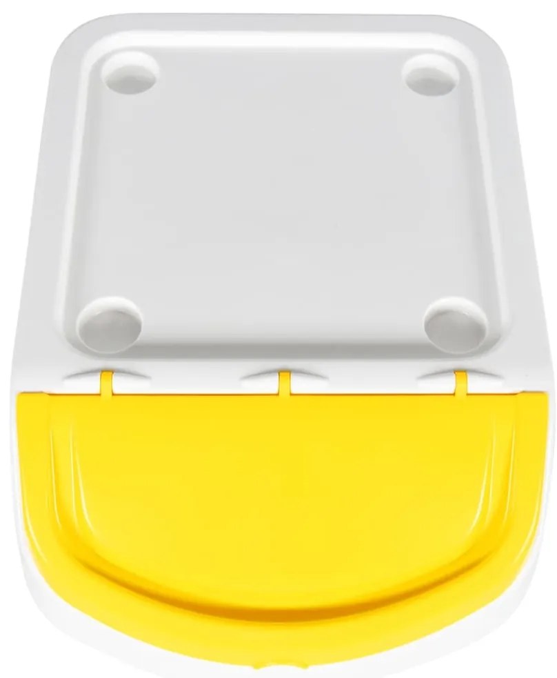 Caixotes do lixo com tampa empilháveis 3 pcs 120 L PP branco