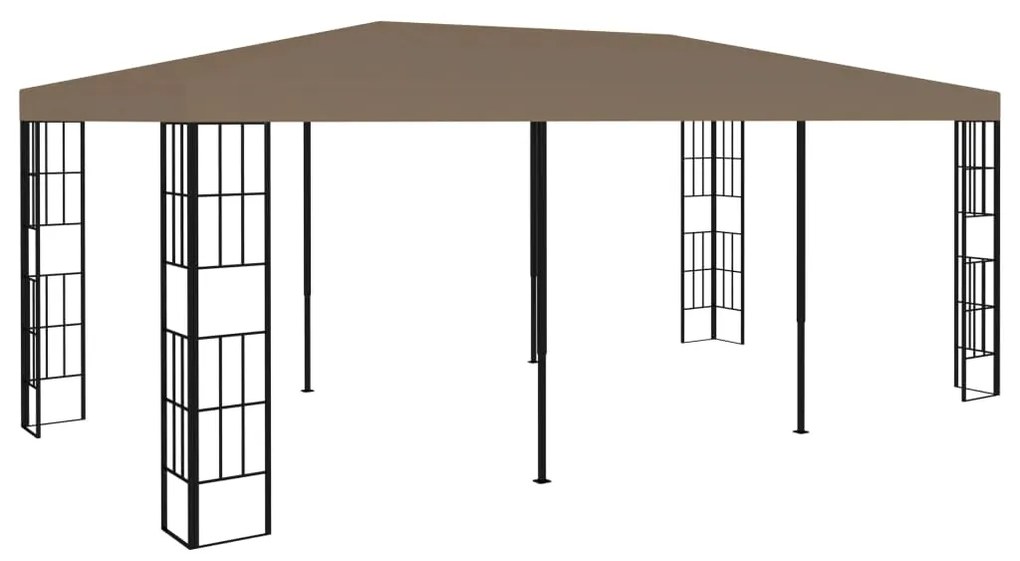 Gazebo 6x3 m cinzento-acastanhado