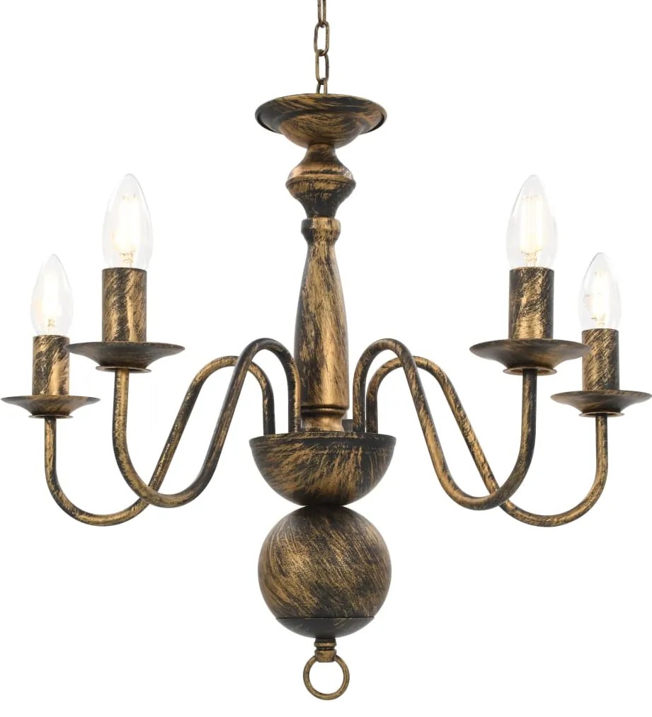 Lustre antigo de 5 lâmpadas E14 preto