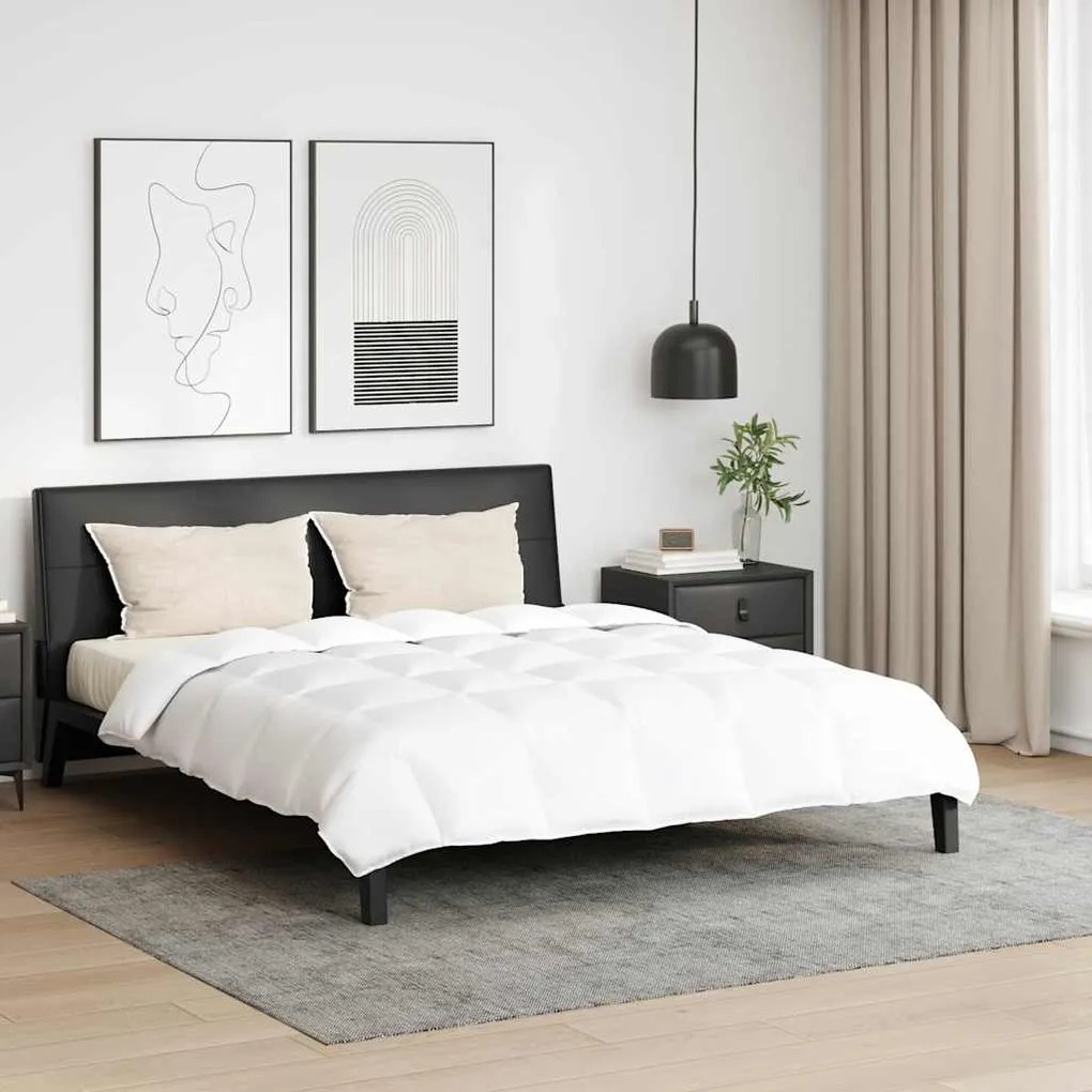 vidaXL Conjunto de Edredom com travesseiro 3 pcs Branco Pena de ganso