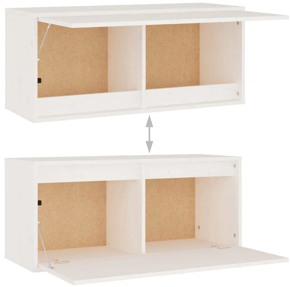 Móveis de TV 5 pcs madeira de pinho maciça branco