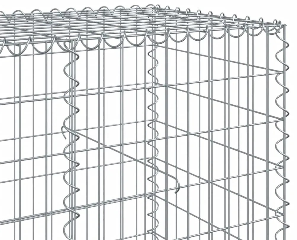 Cesto gabião com cobertura 200x100x100 cm ferro galvanizado