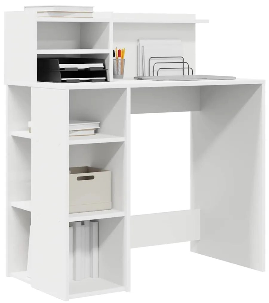 Mesa com Armazenamento Branca 90x48x101.5 cm Madeira Engenheirada