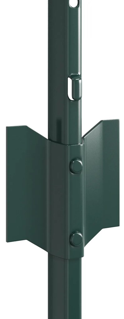Postes de Cerca 44 pcs U-Channel Verde 100 cm Aço