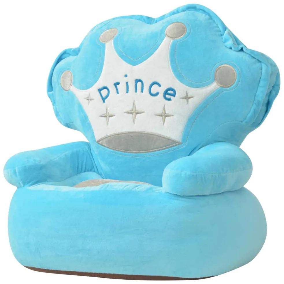 80157 vidaXL Cadeira em pelúcia infantil, príncipe, azul