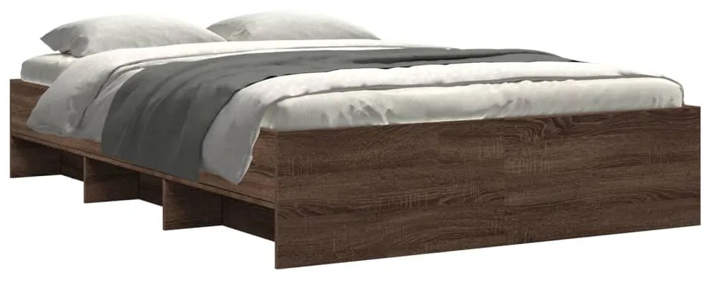 Estrutura cama s/ colchão derivados madeira carvalho castanho