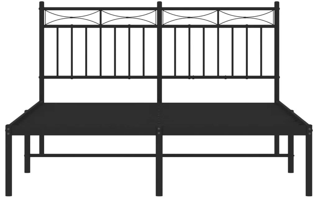 Estrutura de cama com cabeceira 140x190 cm metal preto