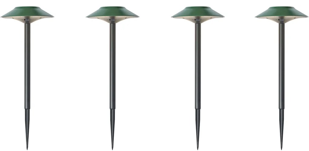 Conjunto de 4 Focos de Espeto Verdes Incl. LED Solares IP44 - Mushroom