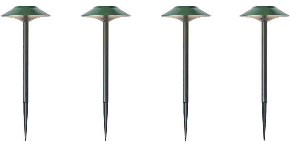 Conjunto de 4 projetores de espigão verdes incluindo LED IP44 Solar - Mushroom Moderno