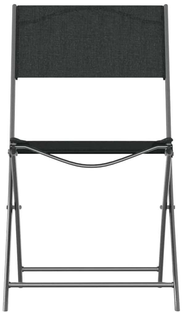 Cadeiras de exterior dobráveis 2 pcs aço e textilene preto