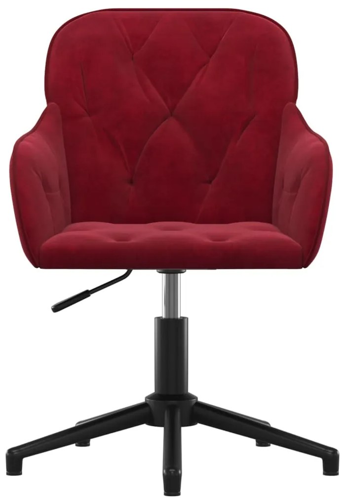 Cadeiras de jantar giratórias 2 pcs veludo vermelho tinto