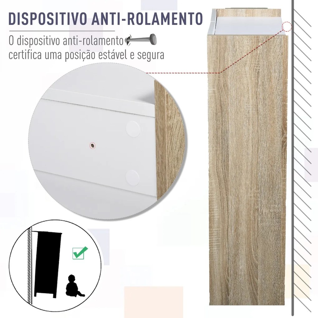 Armário de Armazenamento de 2 Portas Móvel Auxiliar de Casa de Banho Multiuso com 2 Prateleiras para Cozinha Sala de Estar Dormitório 60x25x90cm Acaba