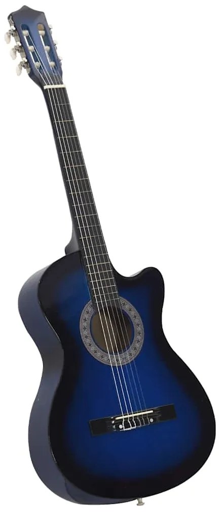 12 pcs conjunto de guitarra clássica com 6 cordas 38" azul