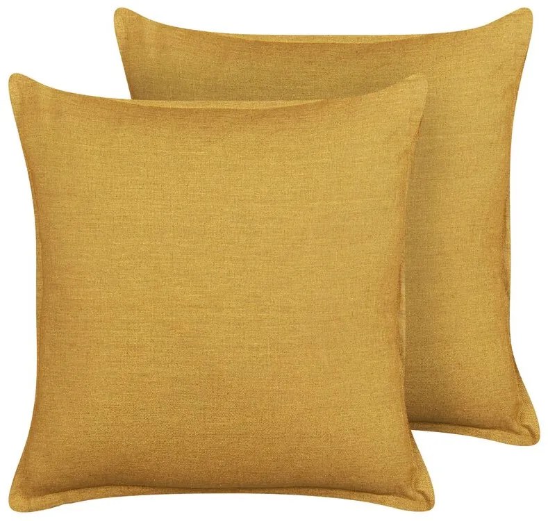 Conjunto de 2 almofadas decorativas amarelas 45 x 45 cm SAGINA Beliani