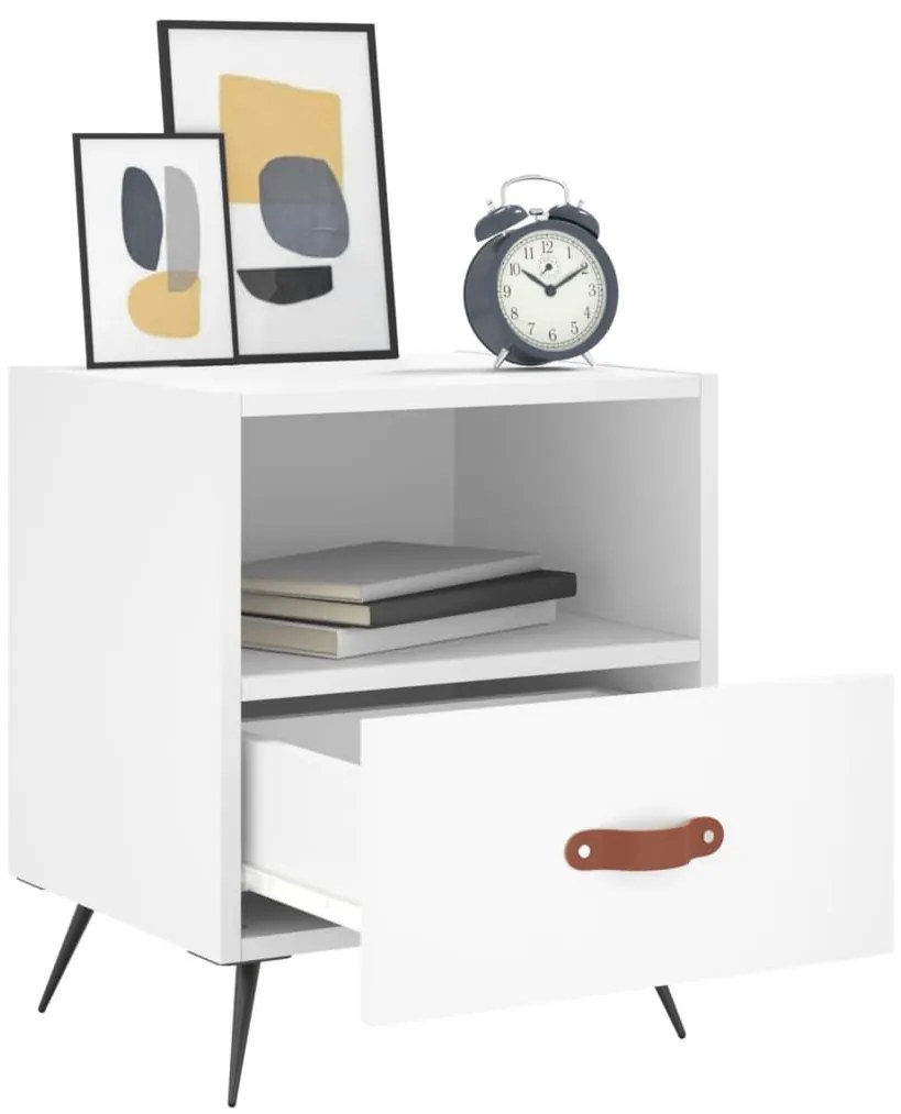 Mesas de cabeceira 2 pcs 40x35x47,5 cm deriv. de madeira branco