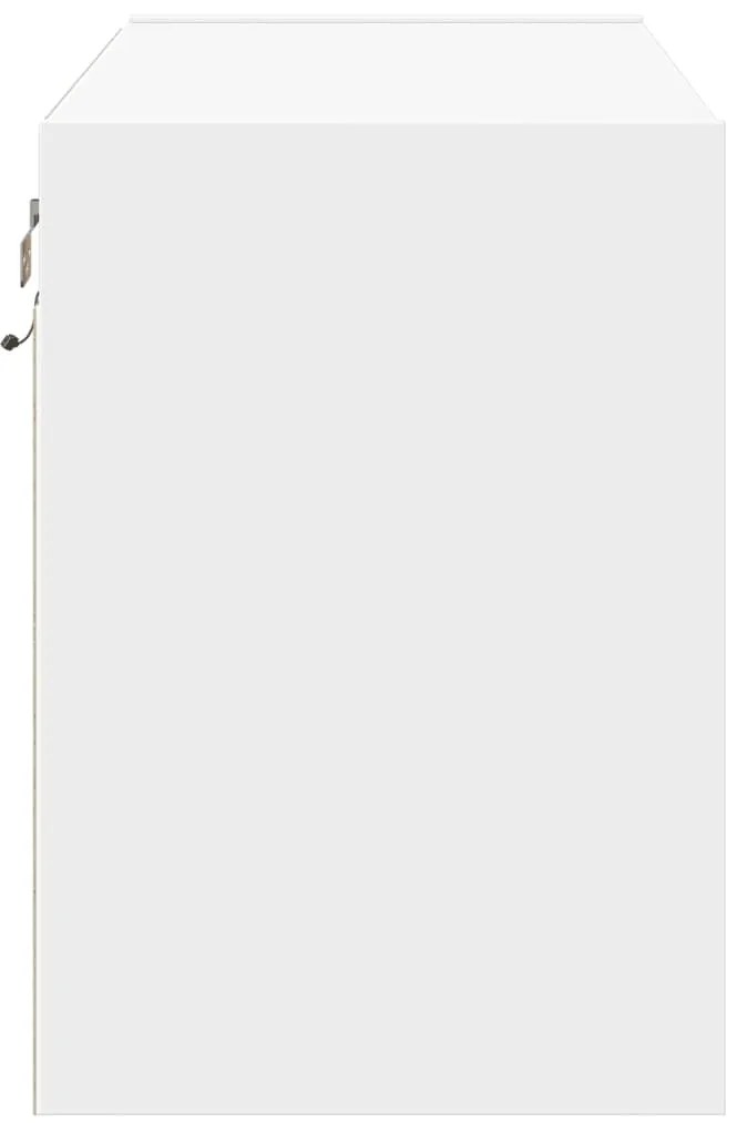 Móvel de parede para TV com luzes LED 80x31x45 cm branco