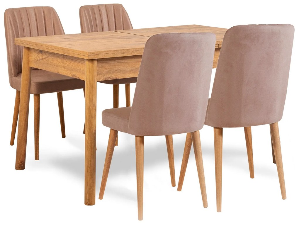 Conjunto de Mesa e Cadeiras Costa – Pinho Atlântico – Mesa: 120x77x75