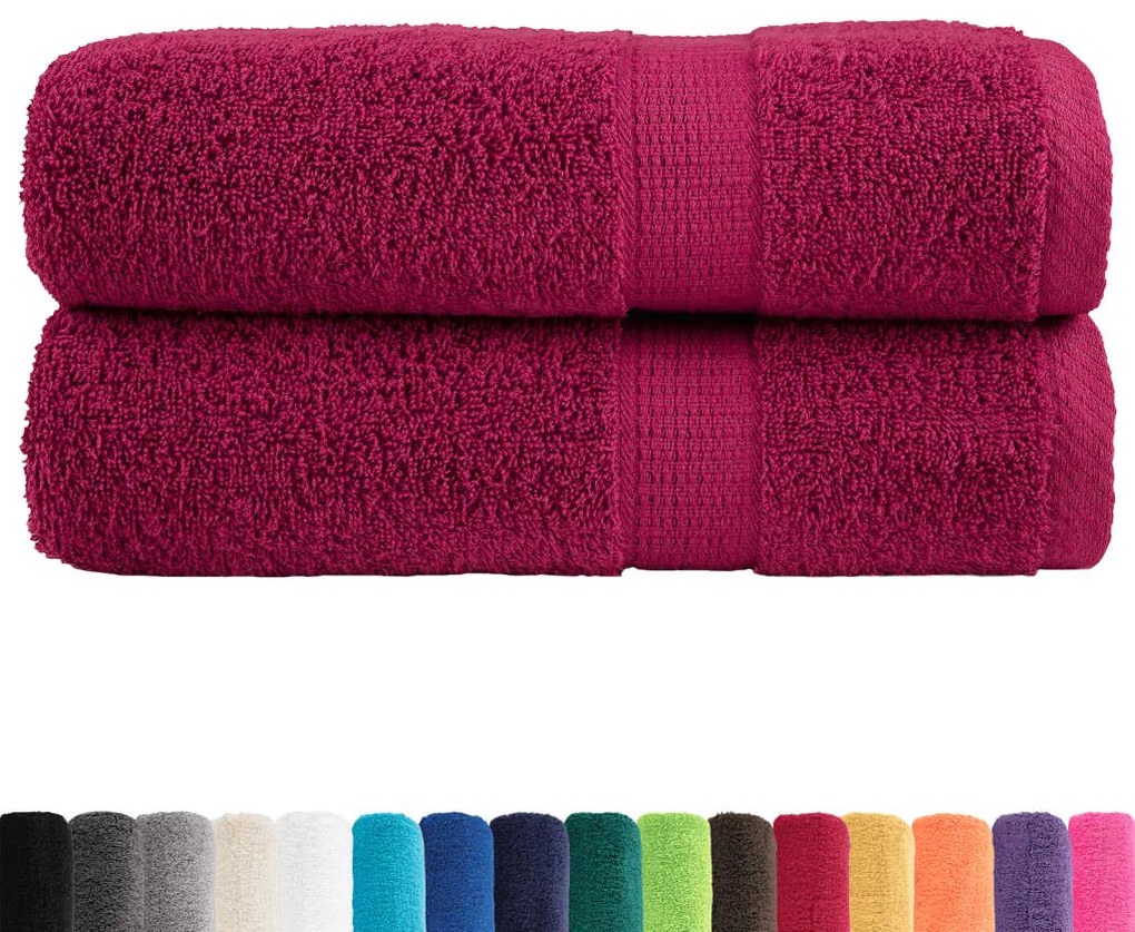 Toalhas de mãos premium SOLUND 2 pcs 50x100 cm 600 gsm bordô