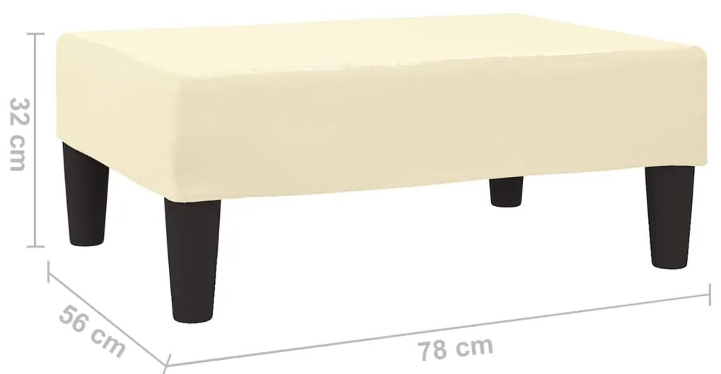 Apoio de pés 78x56x32 couro artificial cor creme