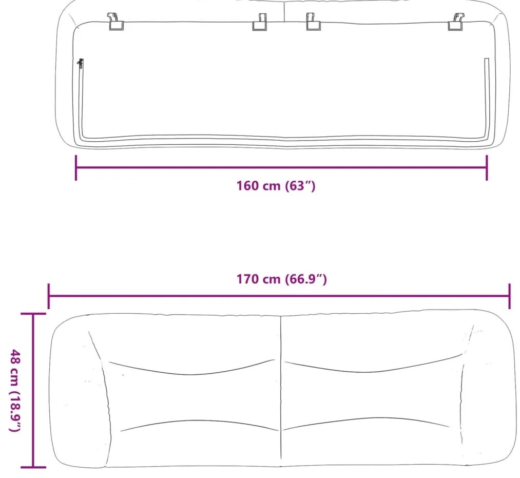 Almofadão de cabeceira 160 cm couro artificial cappuccino